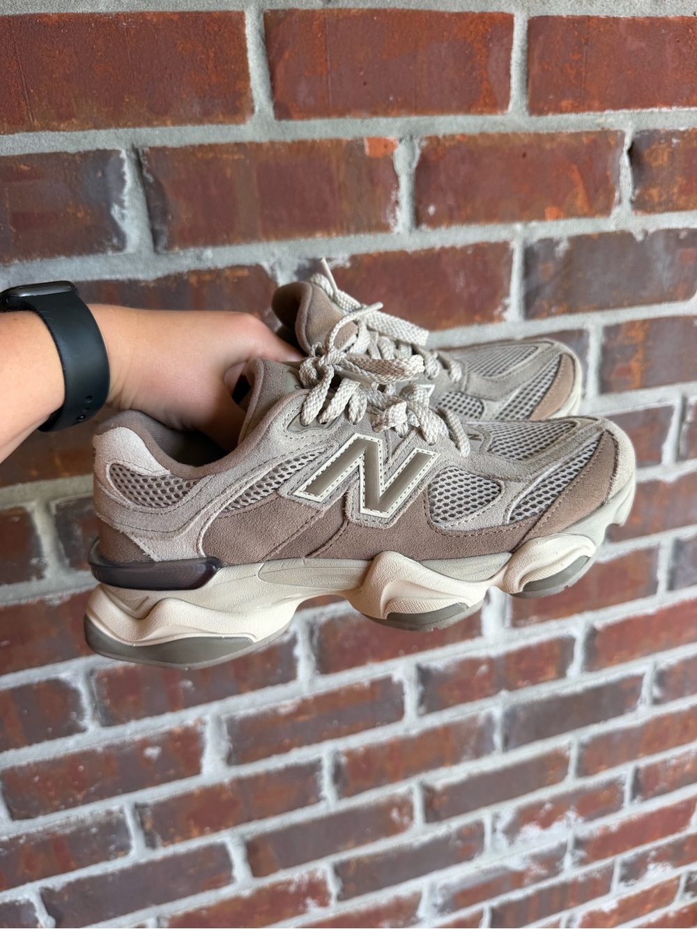 New Balance Women’s Taupe Mesh & Suede Sneaker